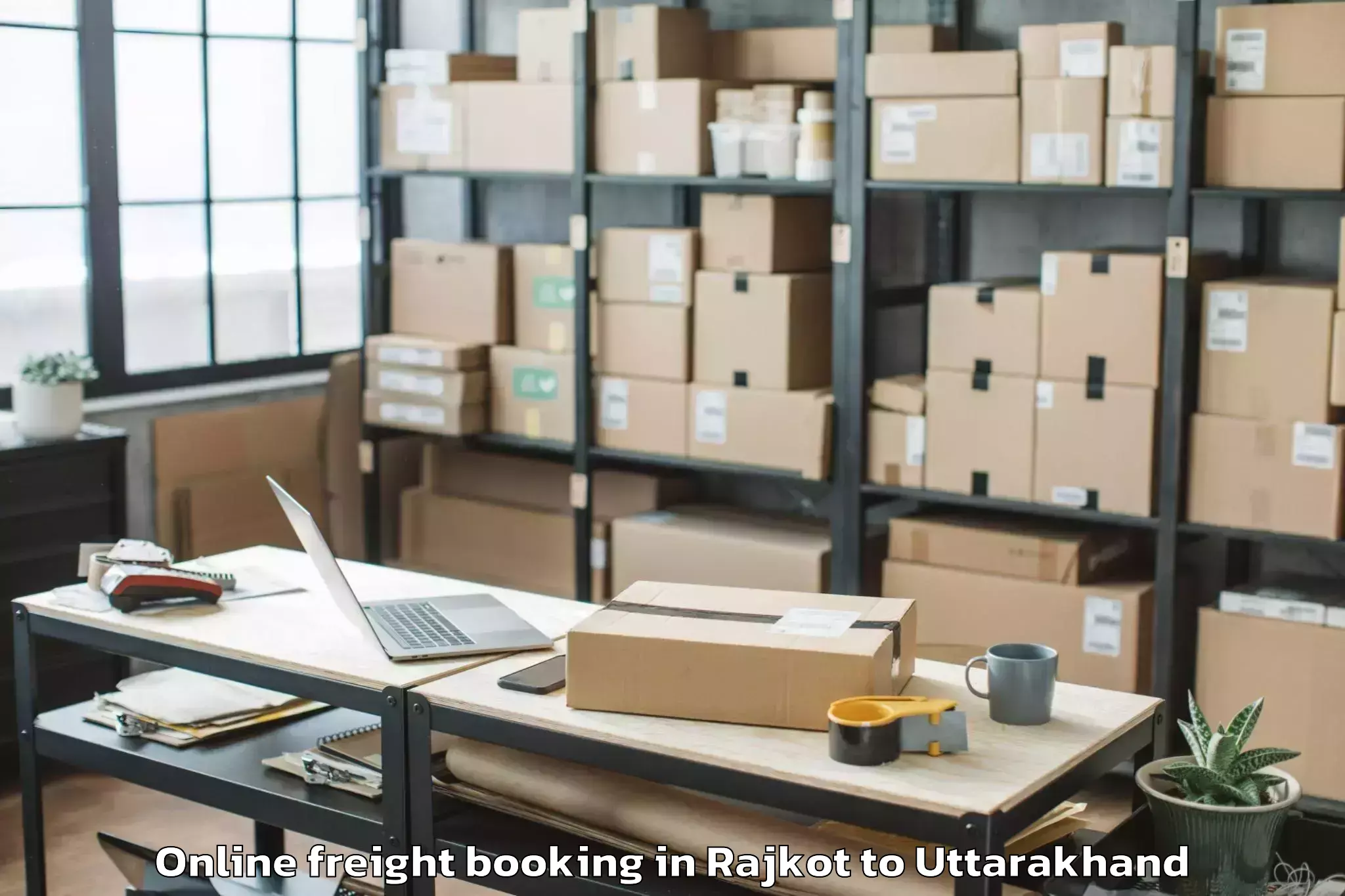 Top Rajkot to Bhikiyasain Online Freight Booking Available